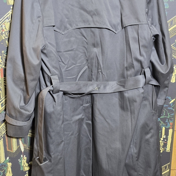 London Fog Men's Charcoal Double-Breasted Trench Coat - Picture 12 of 16